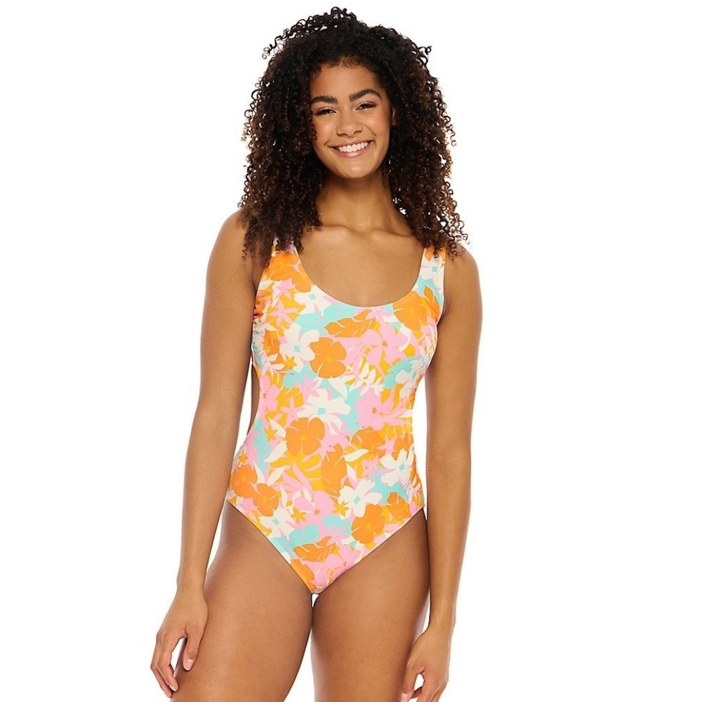 Retro look 1 piece cut out bathing suit